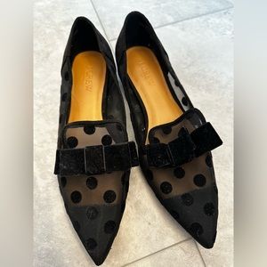 JCrew Sheer polka dot flats, size 7.5, perfect for holidays!
